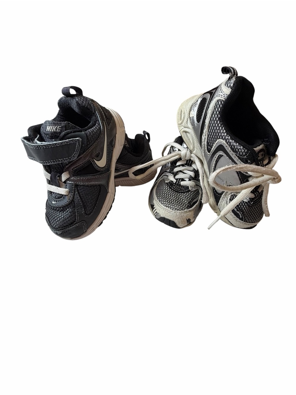 Nike Kids Black and White Mesh Athletic Sneakers